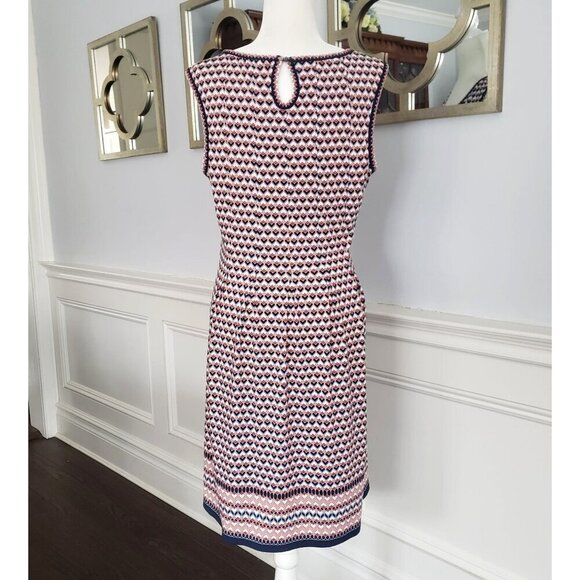 Max Studio XL Sleeveless Geometric Print Fit & Flare Stretchy Dress Pink Blue - Picture 6 of 13
